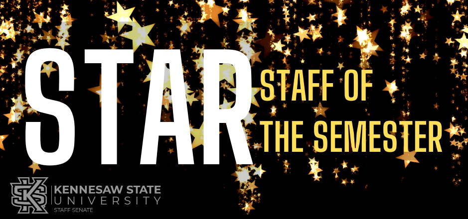black banner with gold stars reading "star staff of the season"